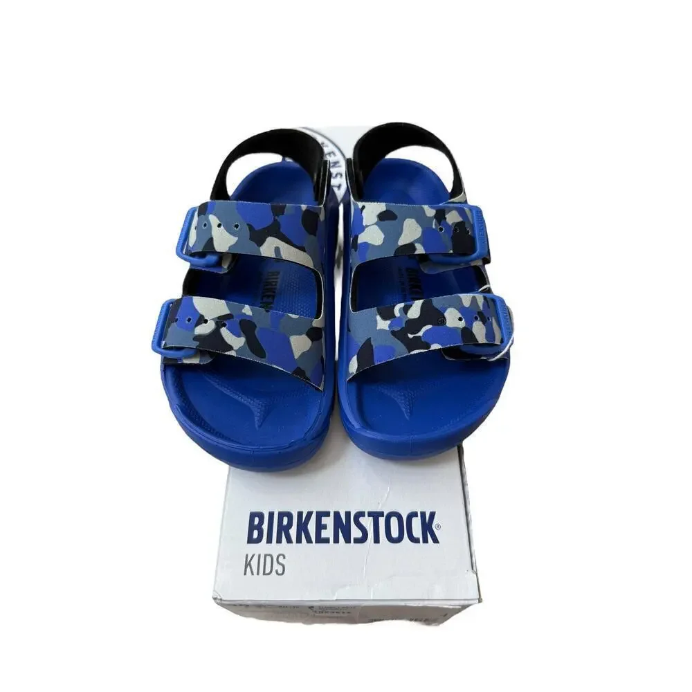 Birkenstock Kids Cork Camo Ultra Blue Mogami Kids Mogami Kids Birko-Flor Size 9c